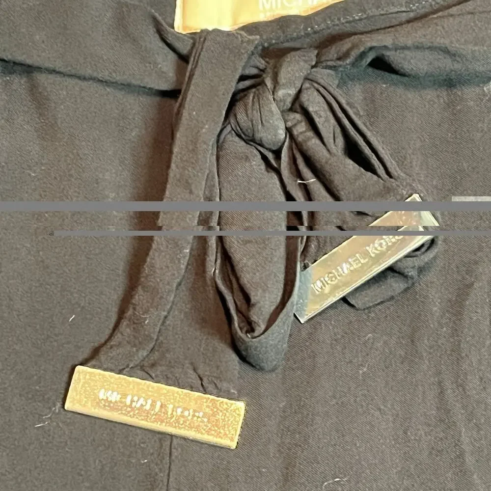 Michael Kors Straight Leg Dress Pants Womens Size 6 Black Trousers 100% Viscose